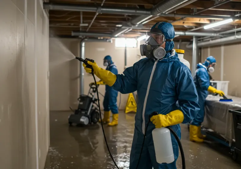 Basement Sanitization and Antimicrobial Treatment process in Saxapahaw, NC