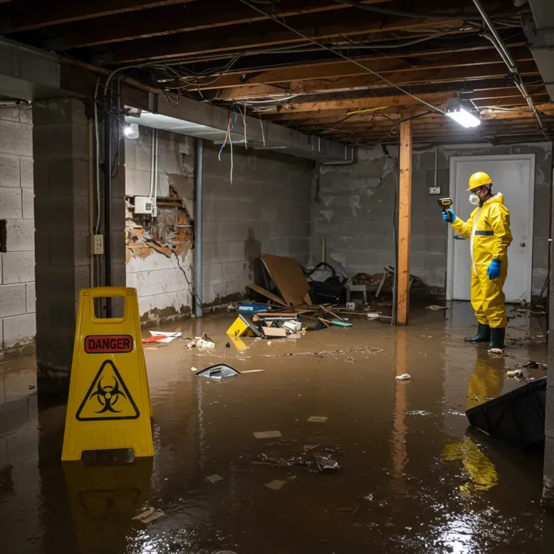 Flooded Basement Electrical Hazard in Saxapahaw, NC Property