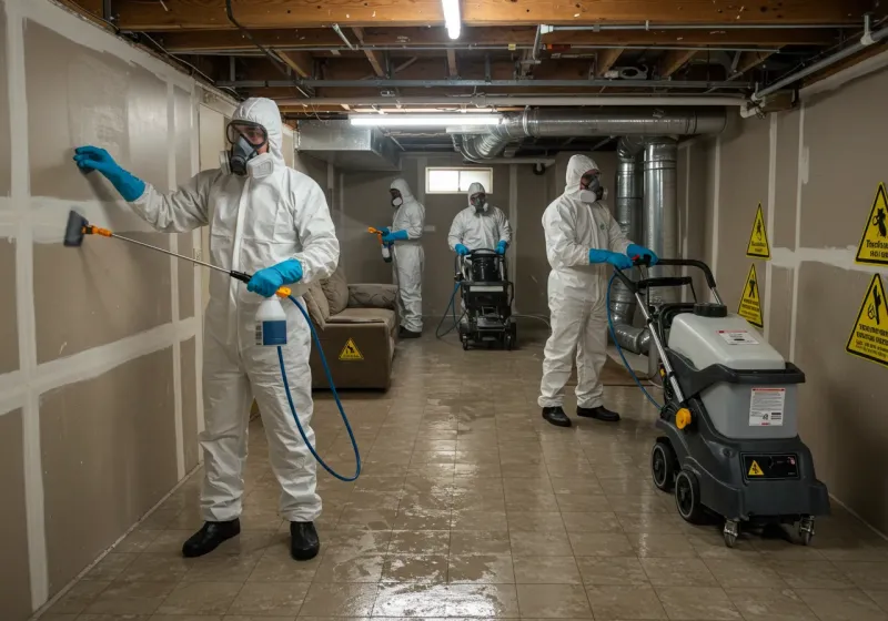 Basement Moisture Removal and Structural Drying process in Saxapahaw, NC